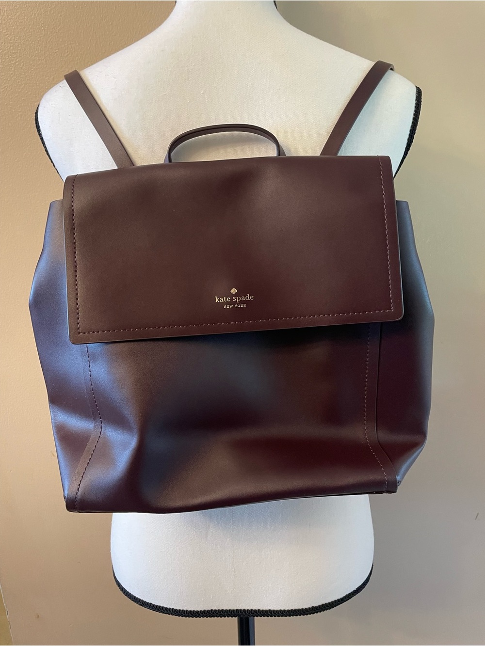 kate spade Leather Shoulder Bag in Deep Plum
